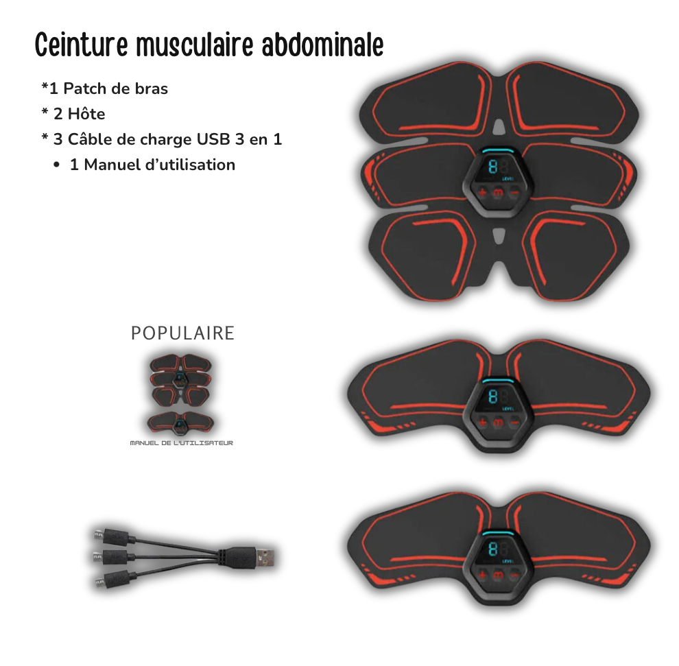 Ceinture d’entraîneur Stimulateur musculaire abdominal