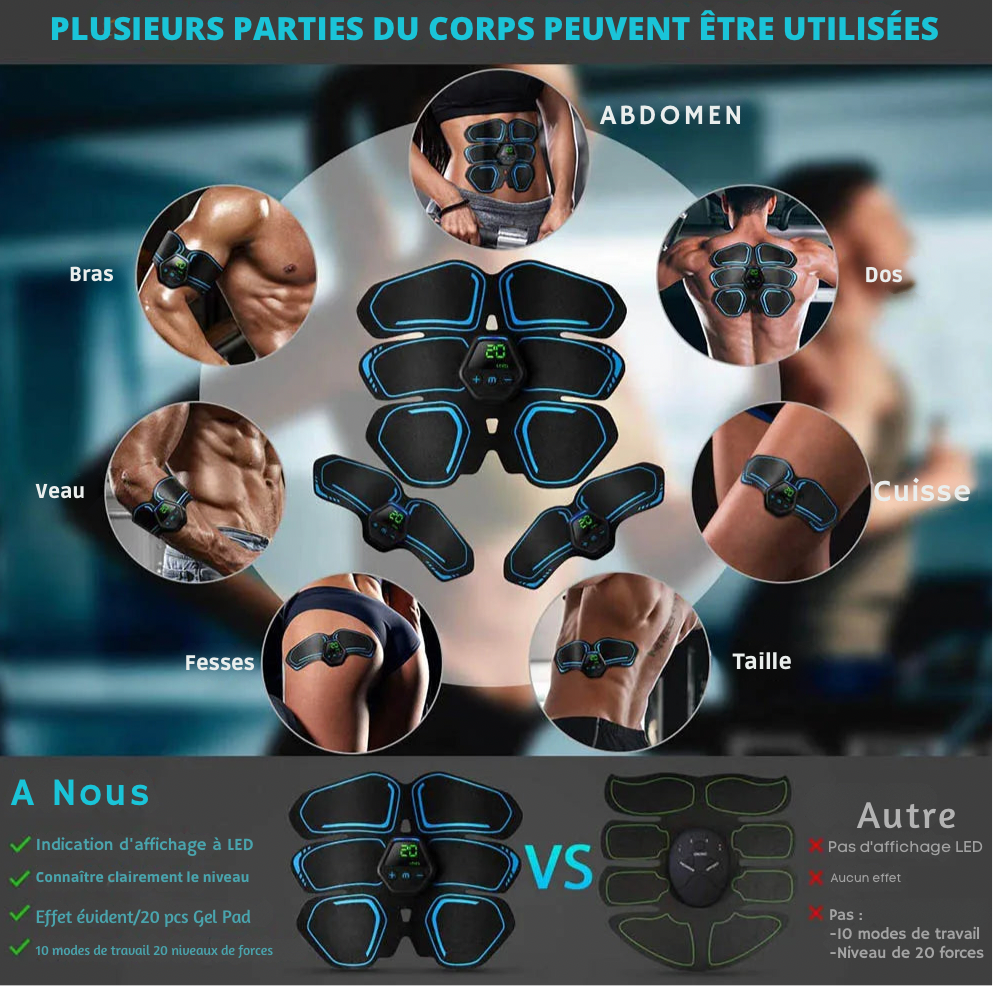 Ceinture d’entraîneur Stimulateur musculaire abdominal